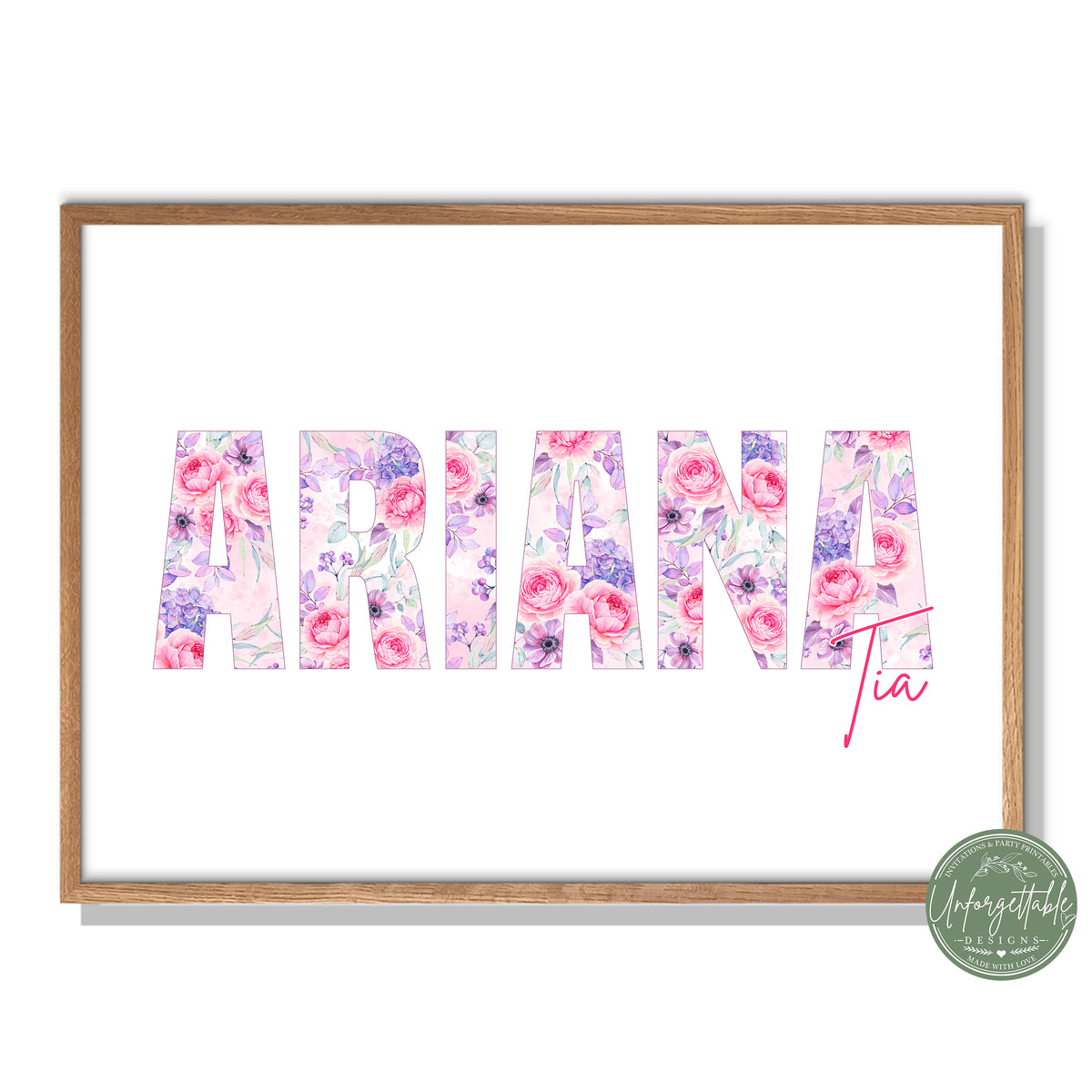 Blushing Bloom - Personalised Kids Name Print