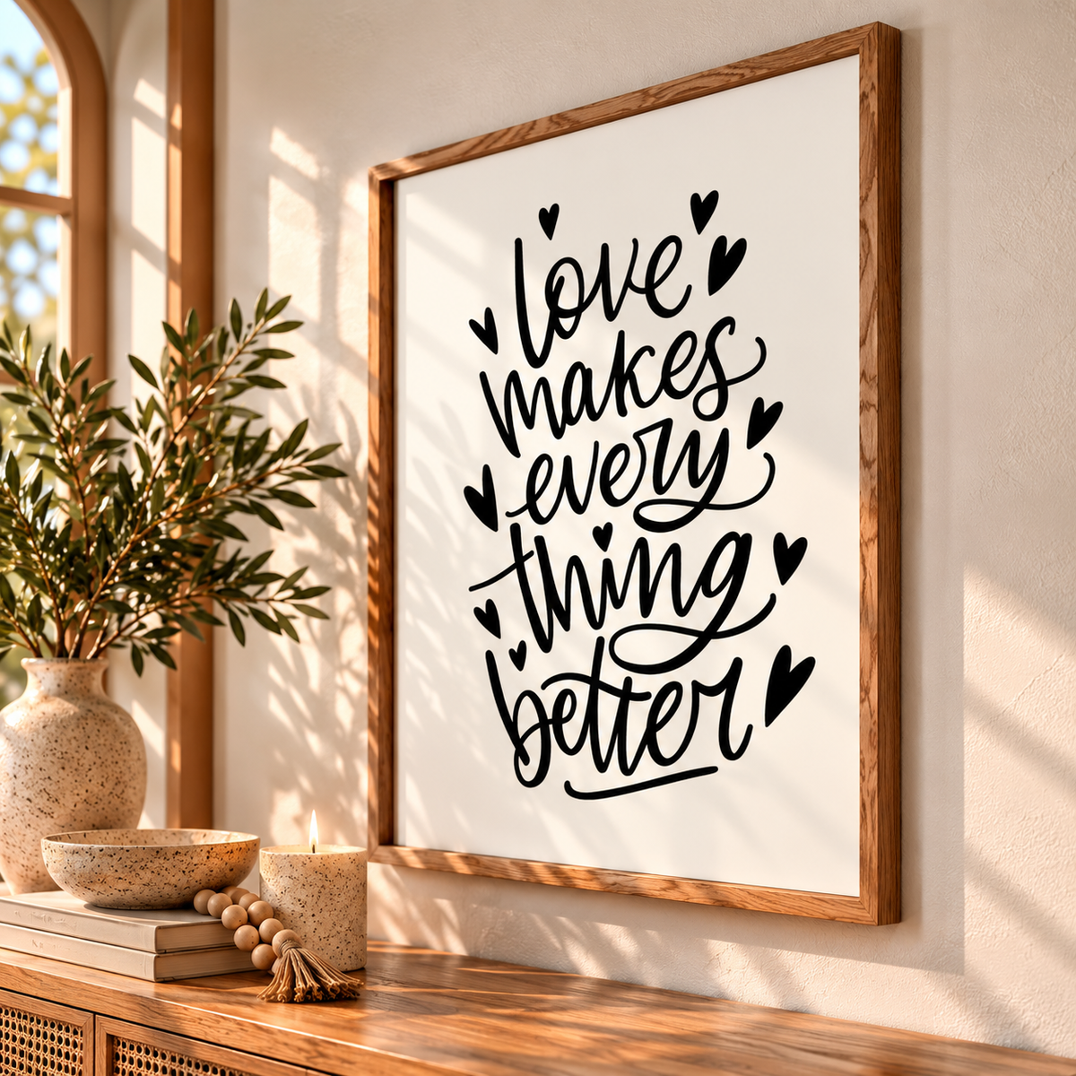Love make everything better - Typography Wall Print