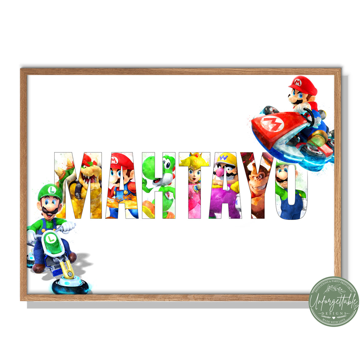 Super Mario - Personalised Kids Name Print