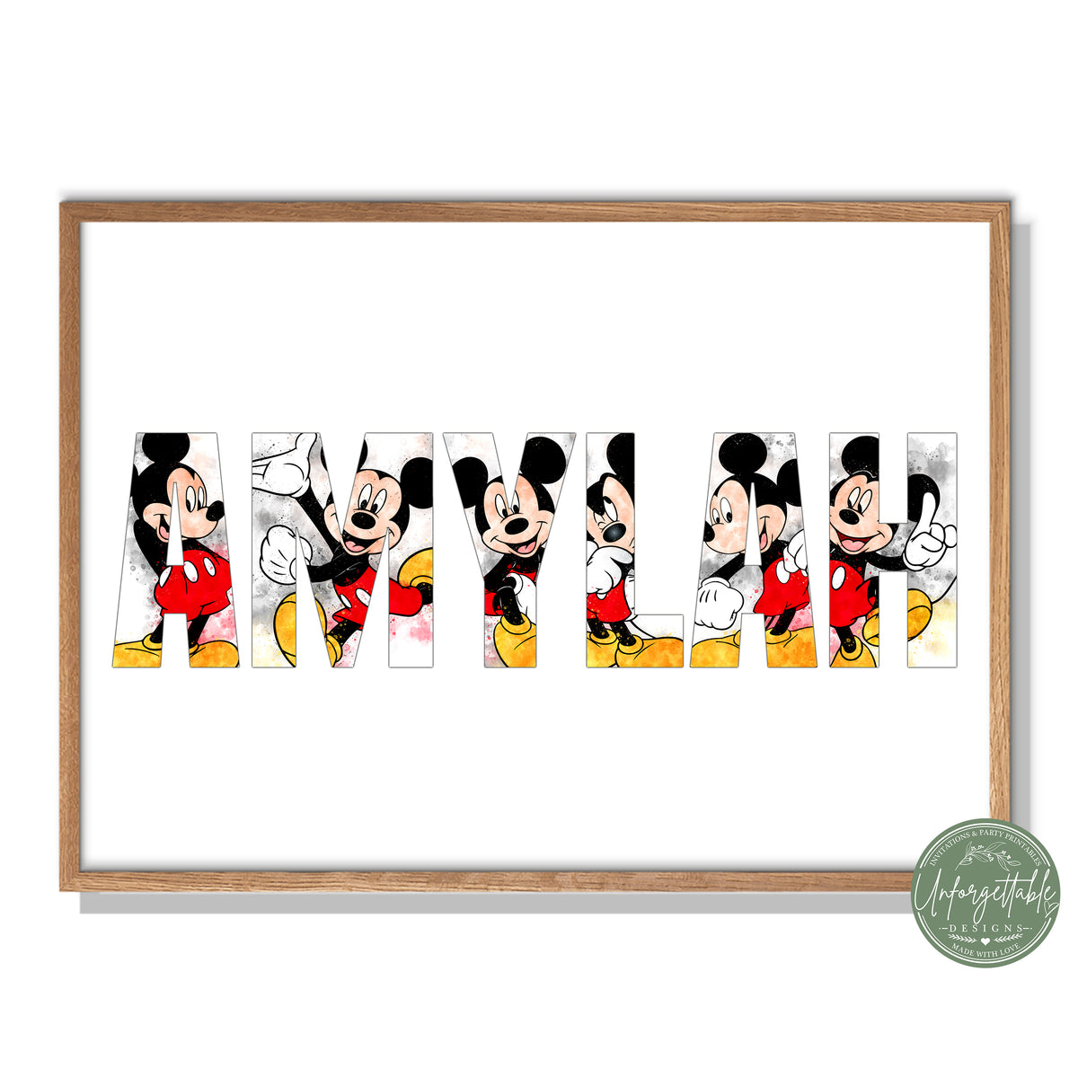 Mickey Mouse - Personalised Kids Name Print