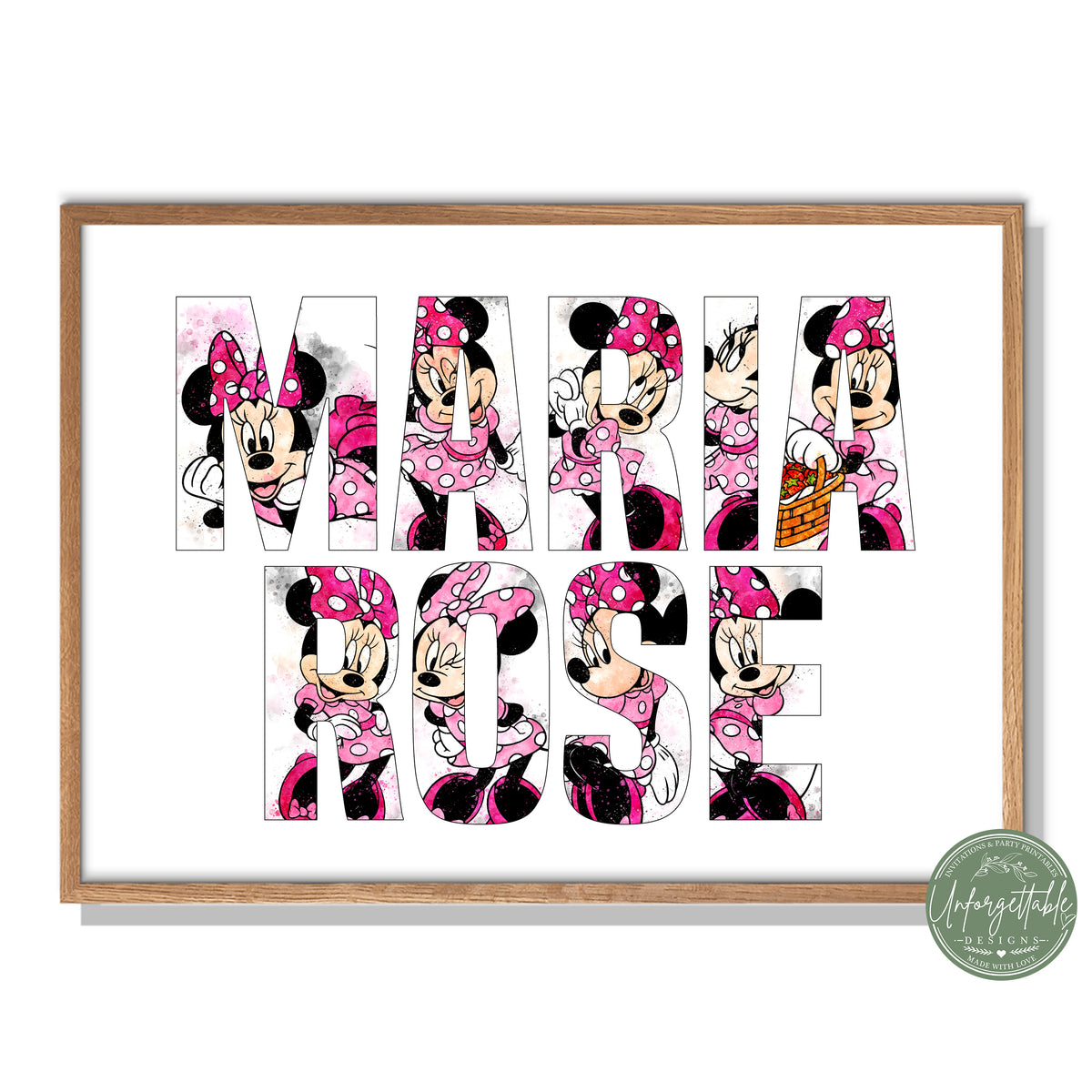 Minnie Mouse - Personalised Kids Name Print