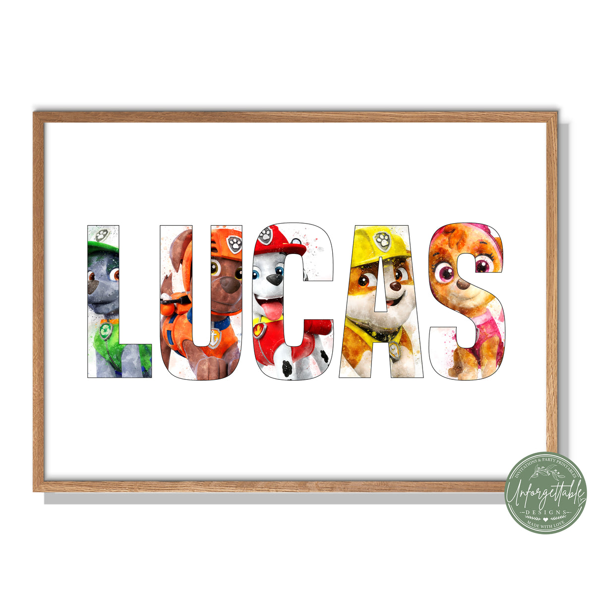 Paw Patrol - Personalised Kids Name Print