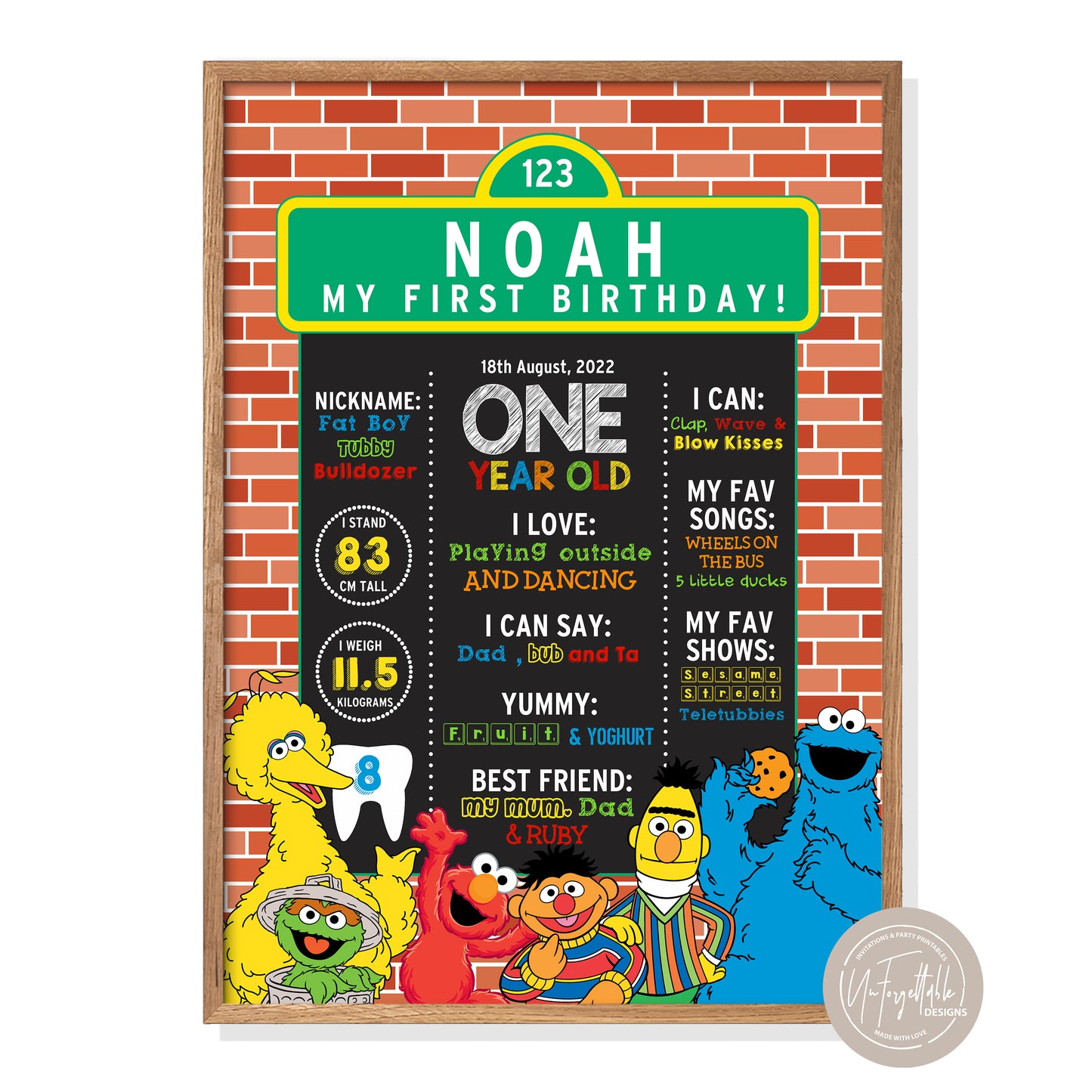 SESAME STREET FRIENDS - MILESTONE BOARD