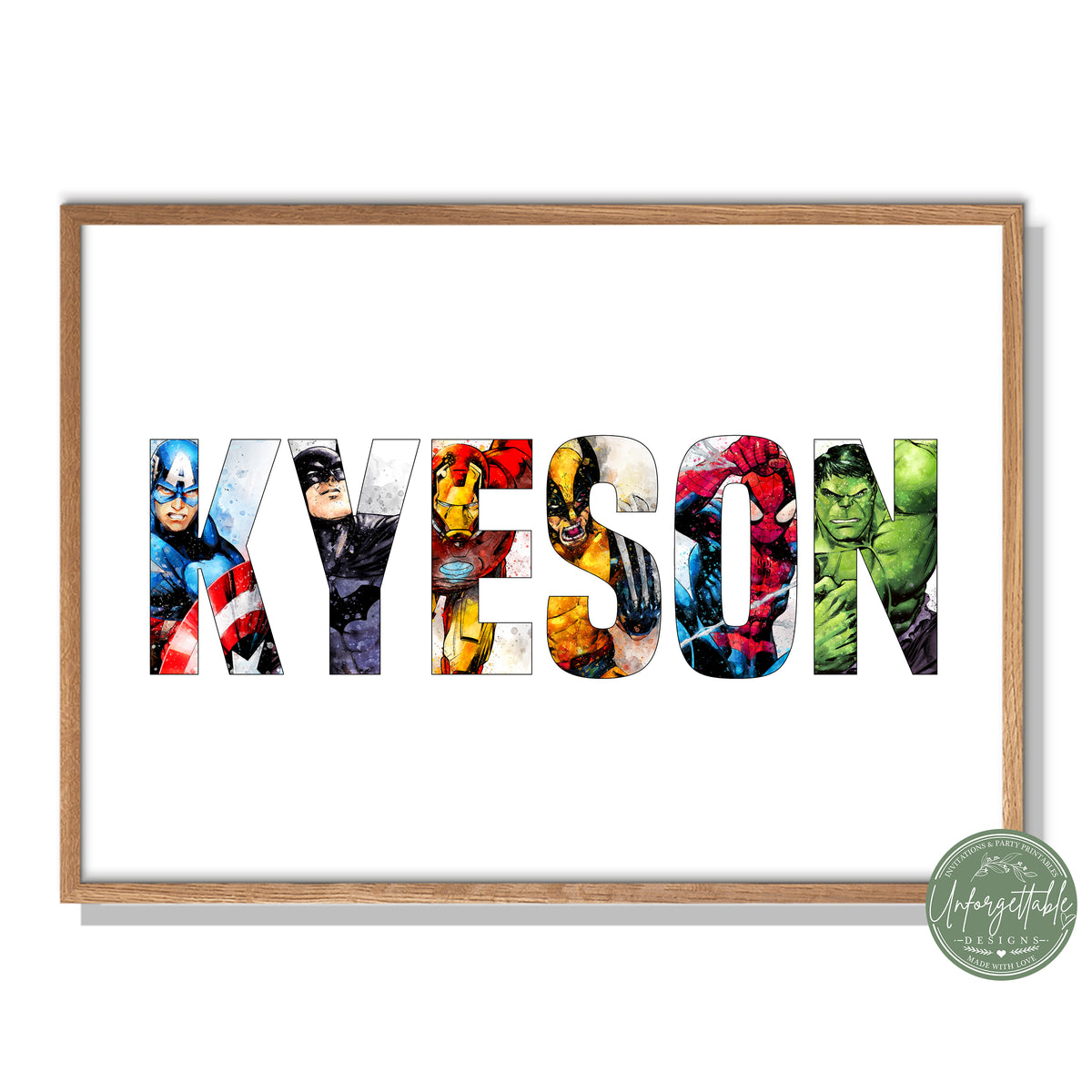 Superhero - Personalised Kids Name Print