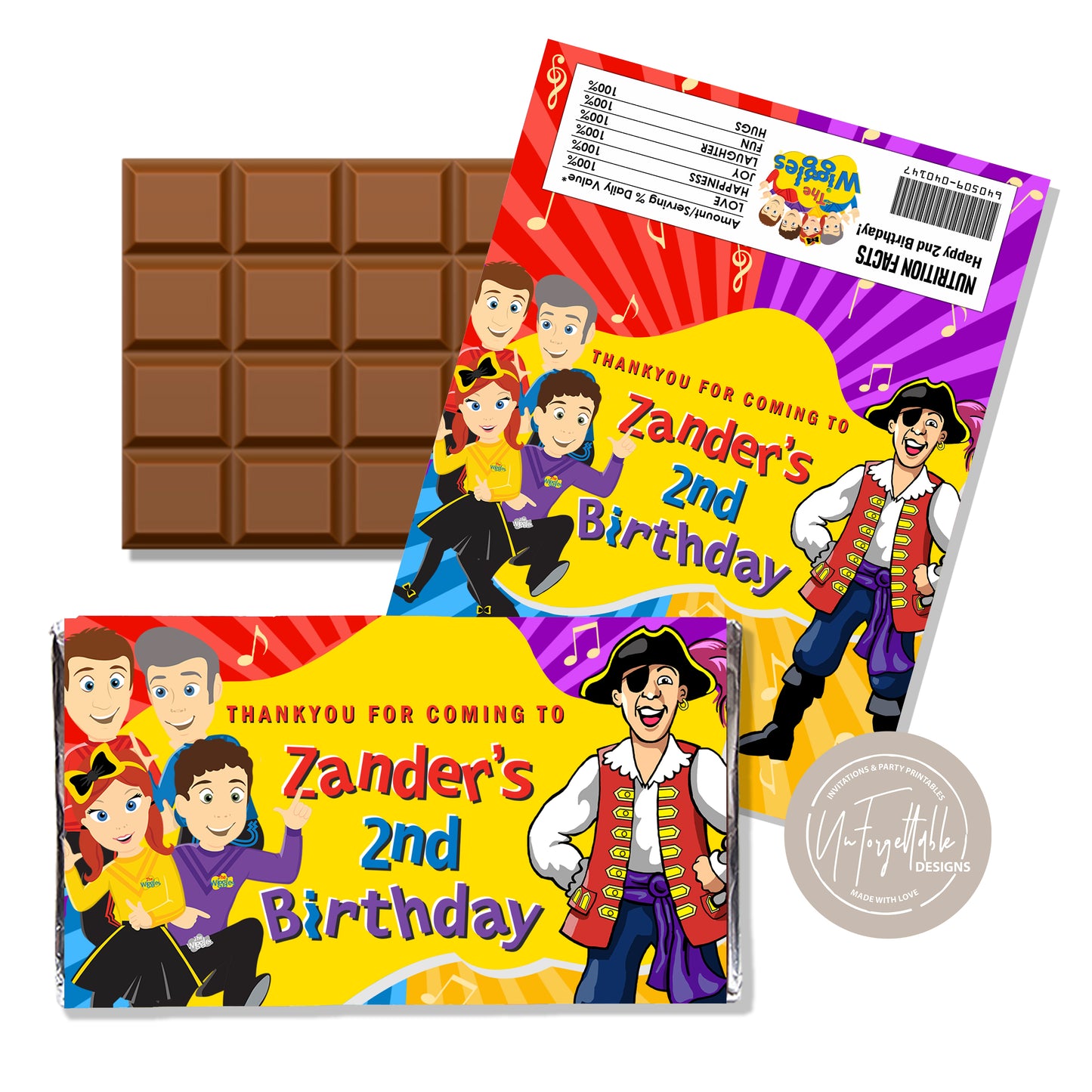 WIGGLES - CAPTAIN FEATHERSWORD - CHOCOLATE WRAPPER