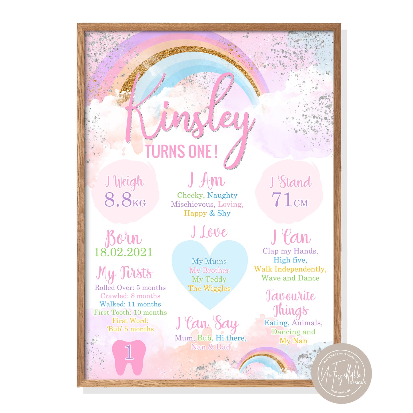 MAGICAL RAINBOW - MILESTONE BOARD