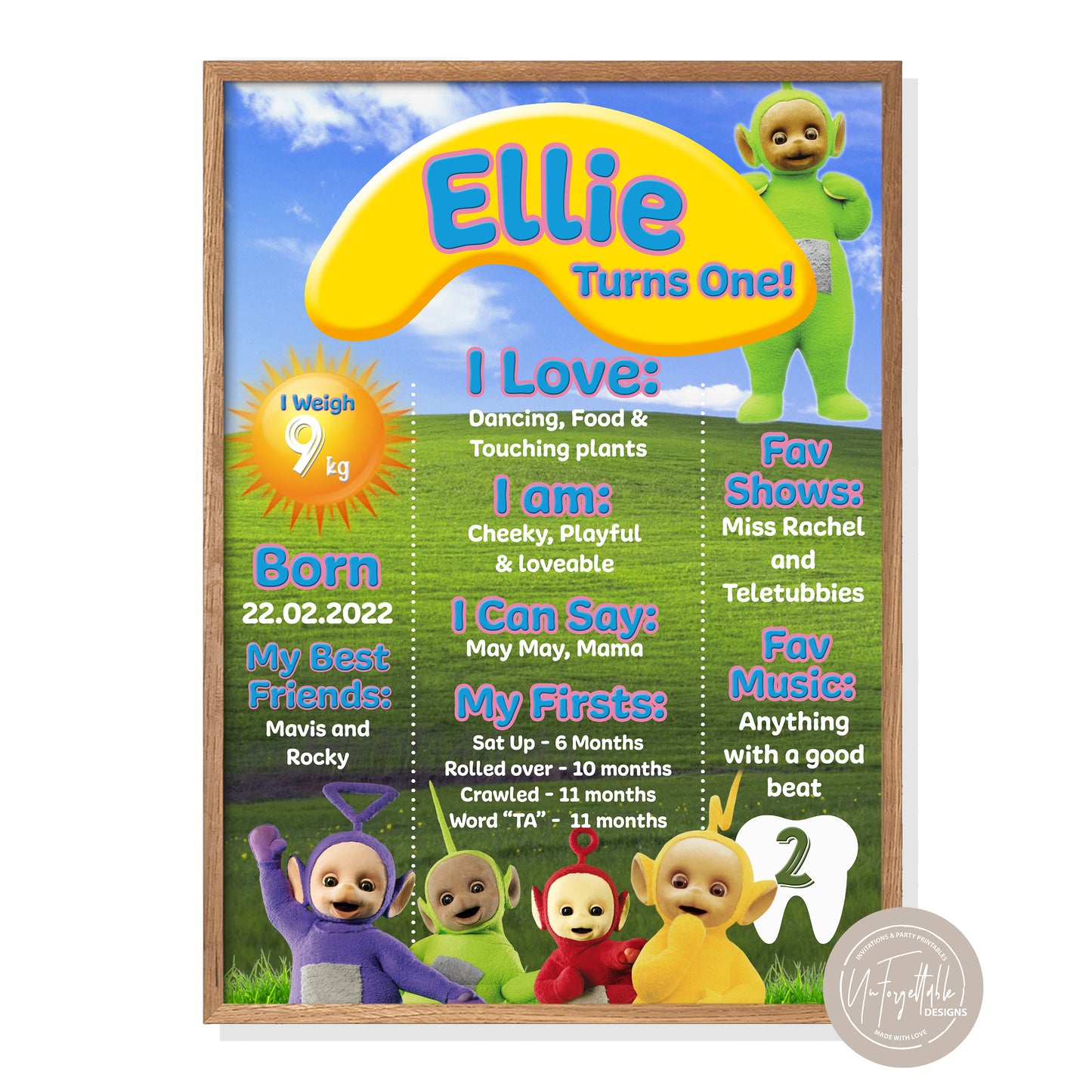 TELETUBBIES - MILESTONE BOARD