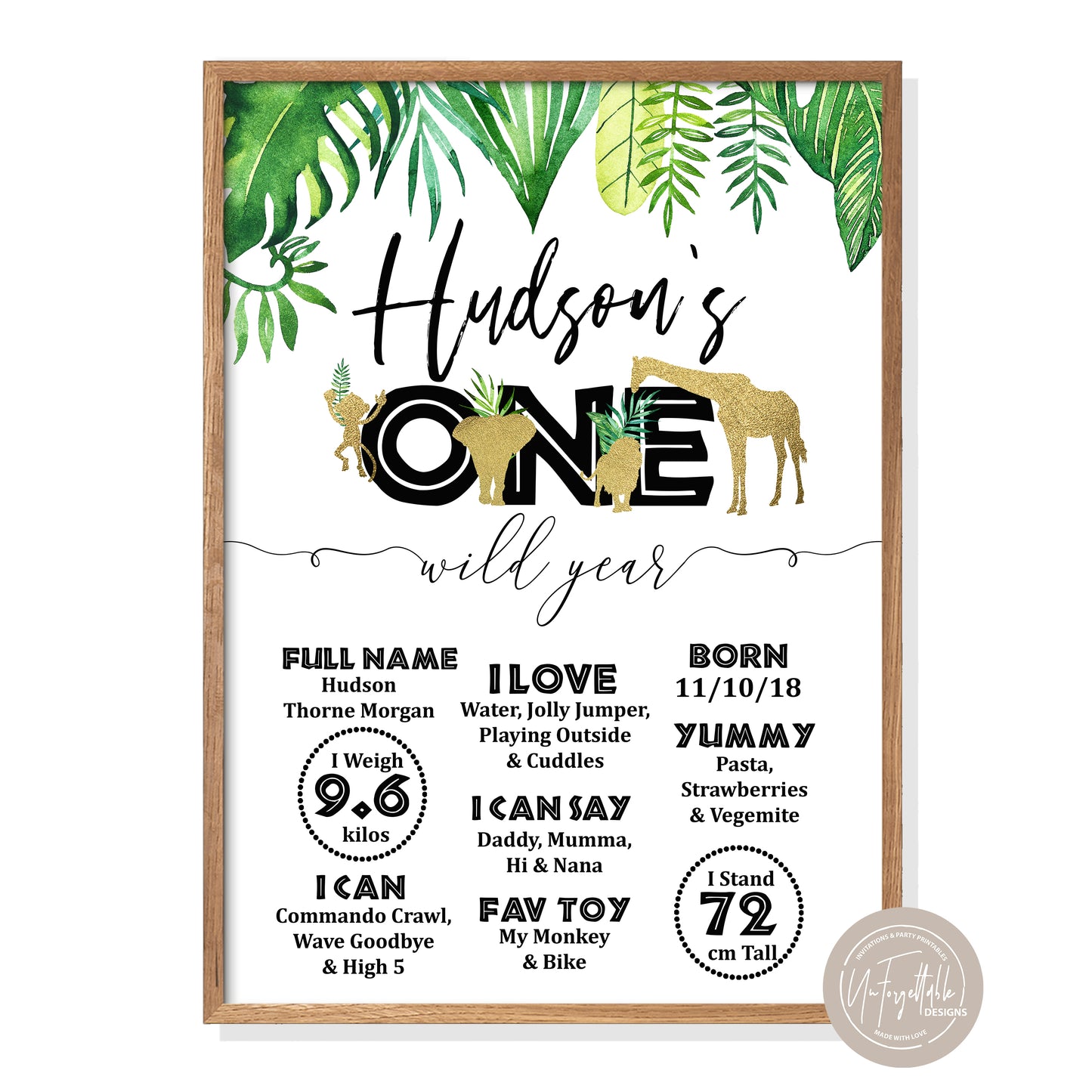 WILD ONE - MILESTONE BOARD