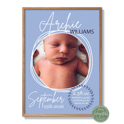 A moment in time - Personalised Baby Birth Print