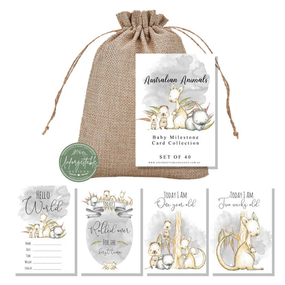 Australian Native Animals - Baby Milestone Cards