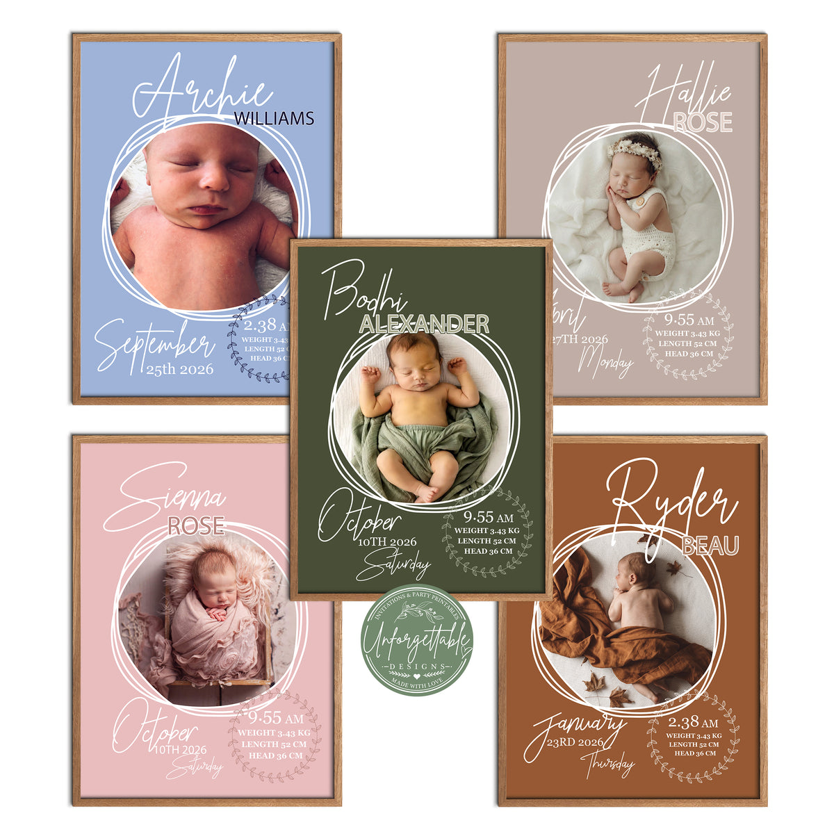 A moment in time - Personalised Baby Birth Print
