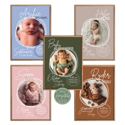 A moment in time - Personalised Baby Birth Print