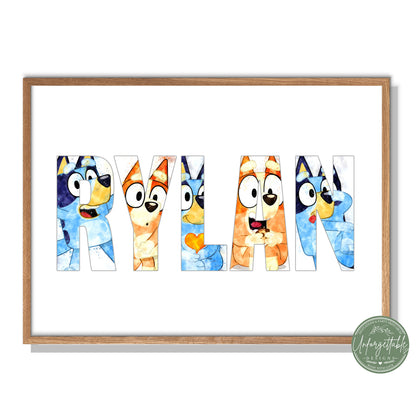 Bluey Personalised Kids Name Print