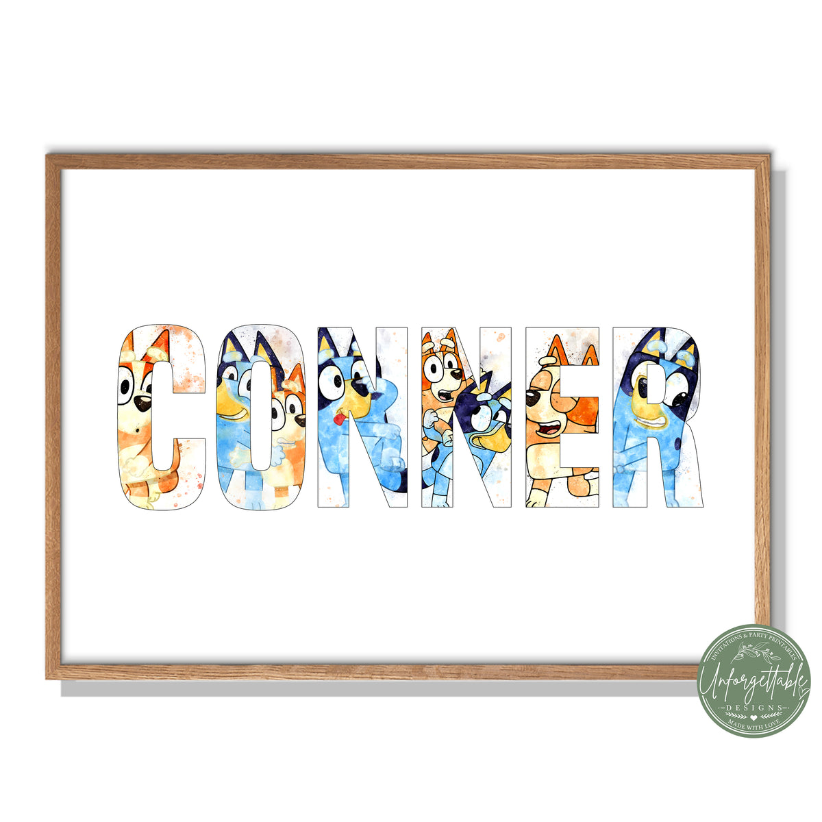 Bluey Personalised Kids Name Print