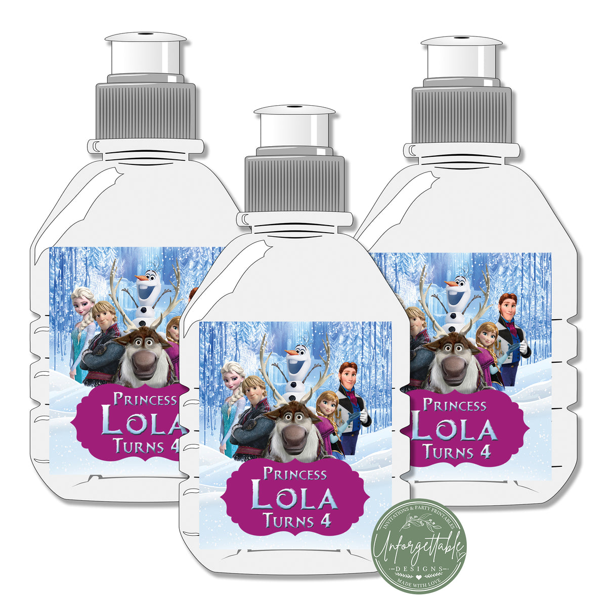 Frozen - Personalised Pop Top Drink Bottle Labels