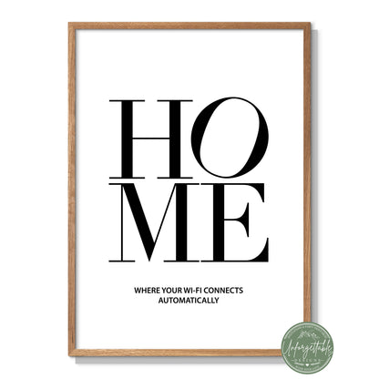 HOME - Typography Wall Print