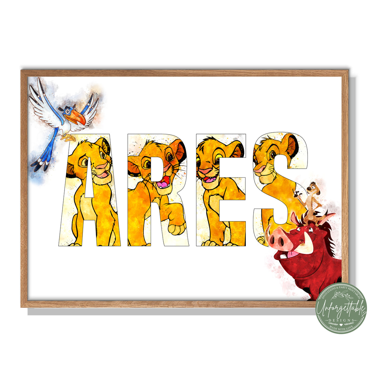 Lion King - Personalised Kids Name Print