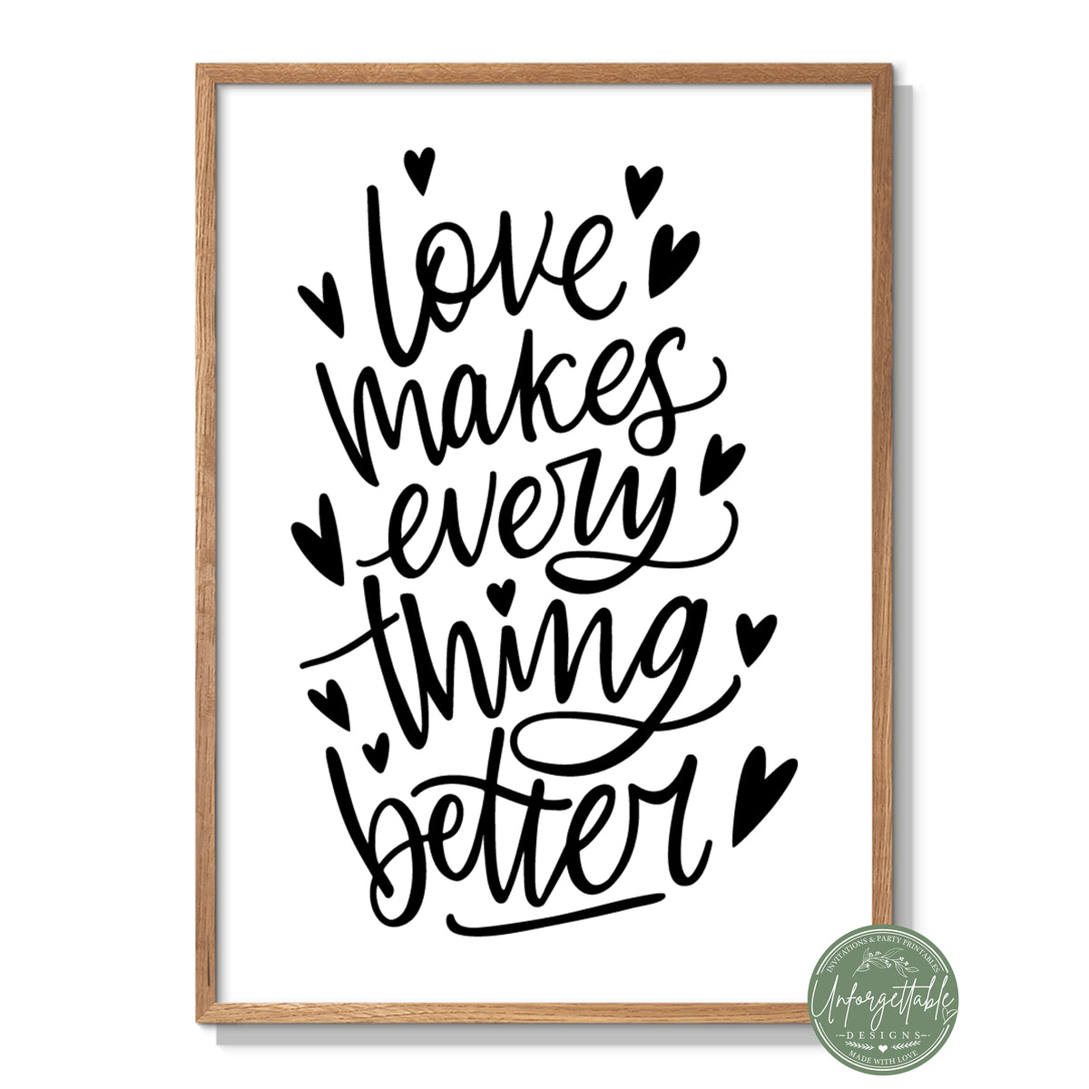 Love make everything better - Typography Wall Print
