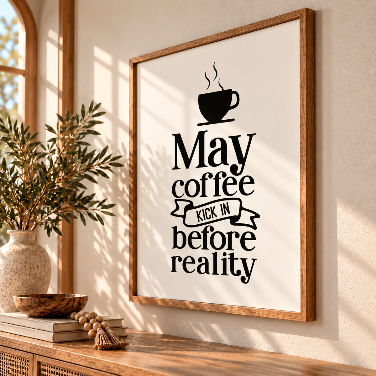 Coffee & Reality - Typography Wall Print