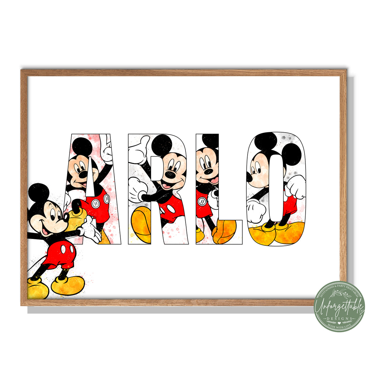 Mickey Mouse - Personalised Kids Name Print
