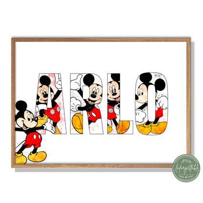 Mickey Mouse - Personalised Kids Name Print
