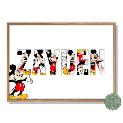 Mickey Mouse - Personalised Kids Name Print