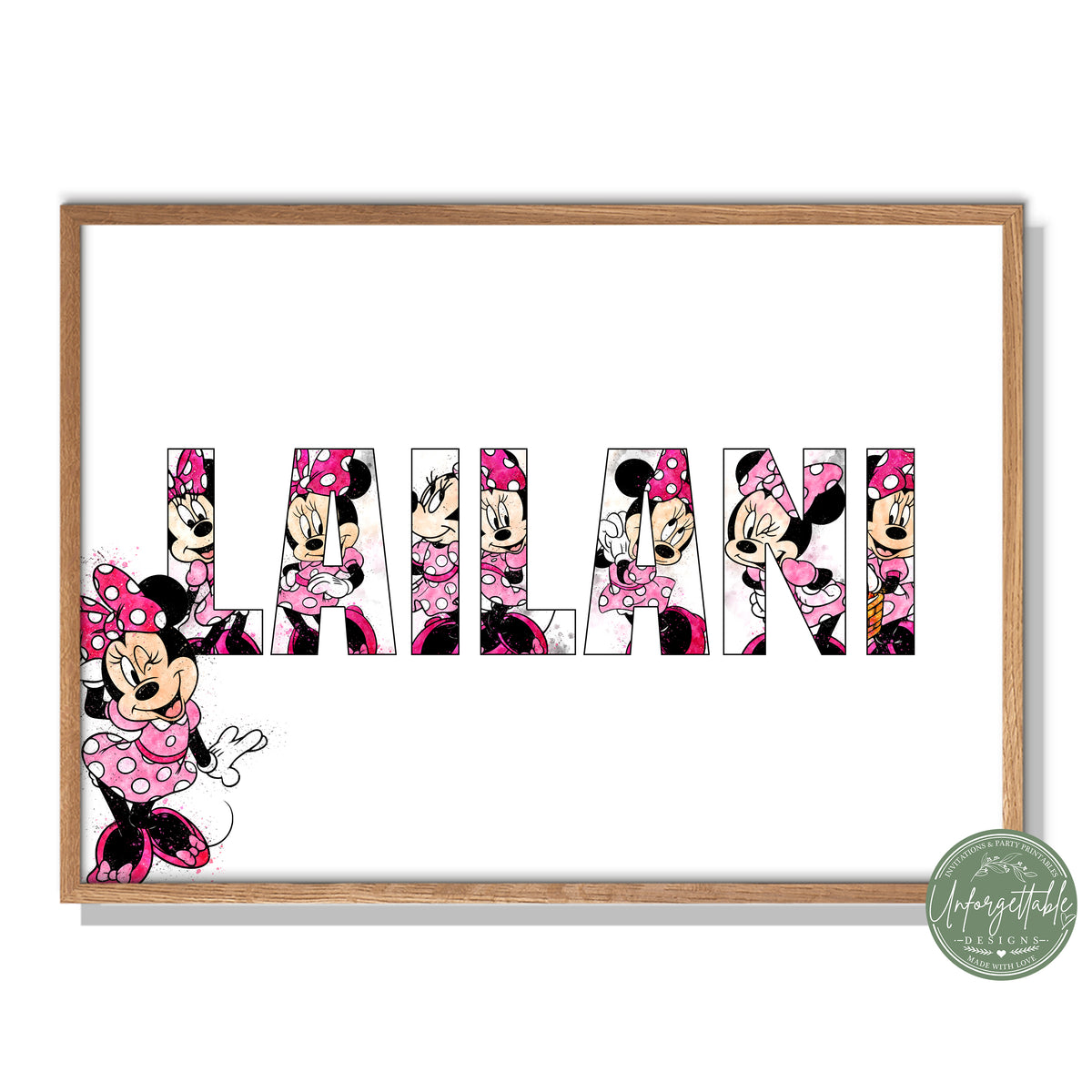 Minnie Mouse - Personalised Kids Name Print