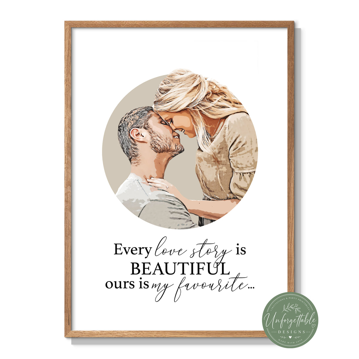 Cartoon Photo & Quote Personalised Print