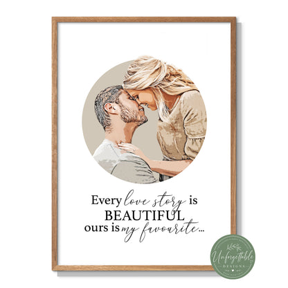 Cartoon Photo & Quote Personalised Print