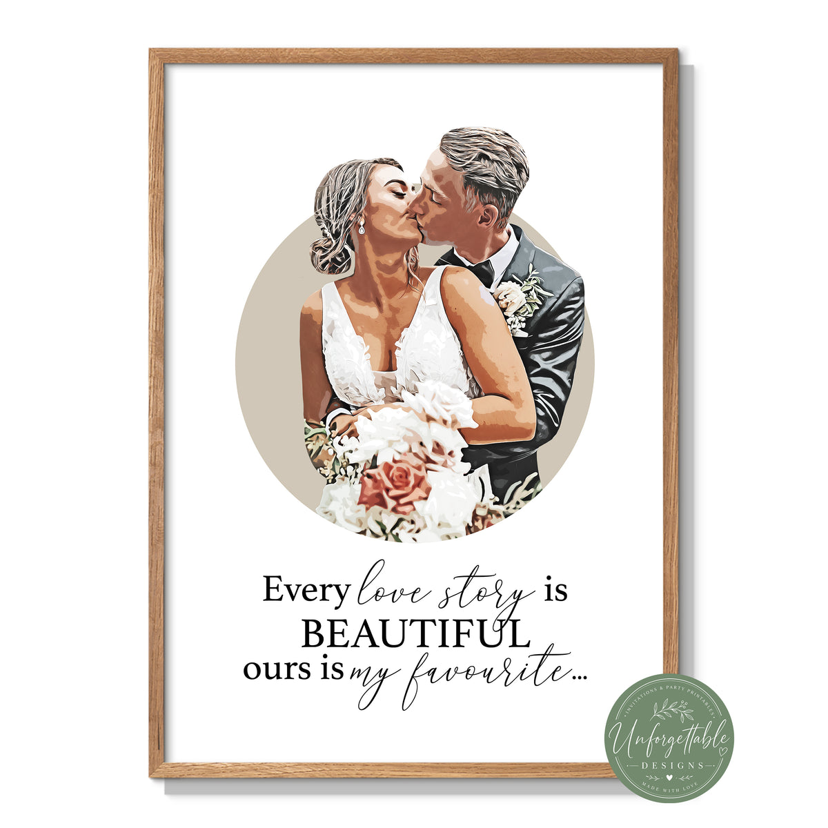 Cartoon Photo & Quote Personalised Print