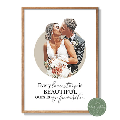 Cartoon Photo & Quote Personalised Print