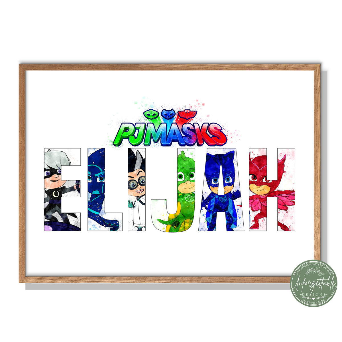 PJ Masks - Personalised Kids Name Print