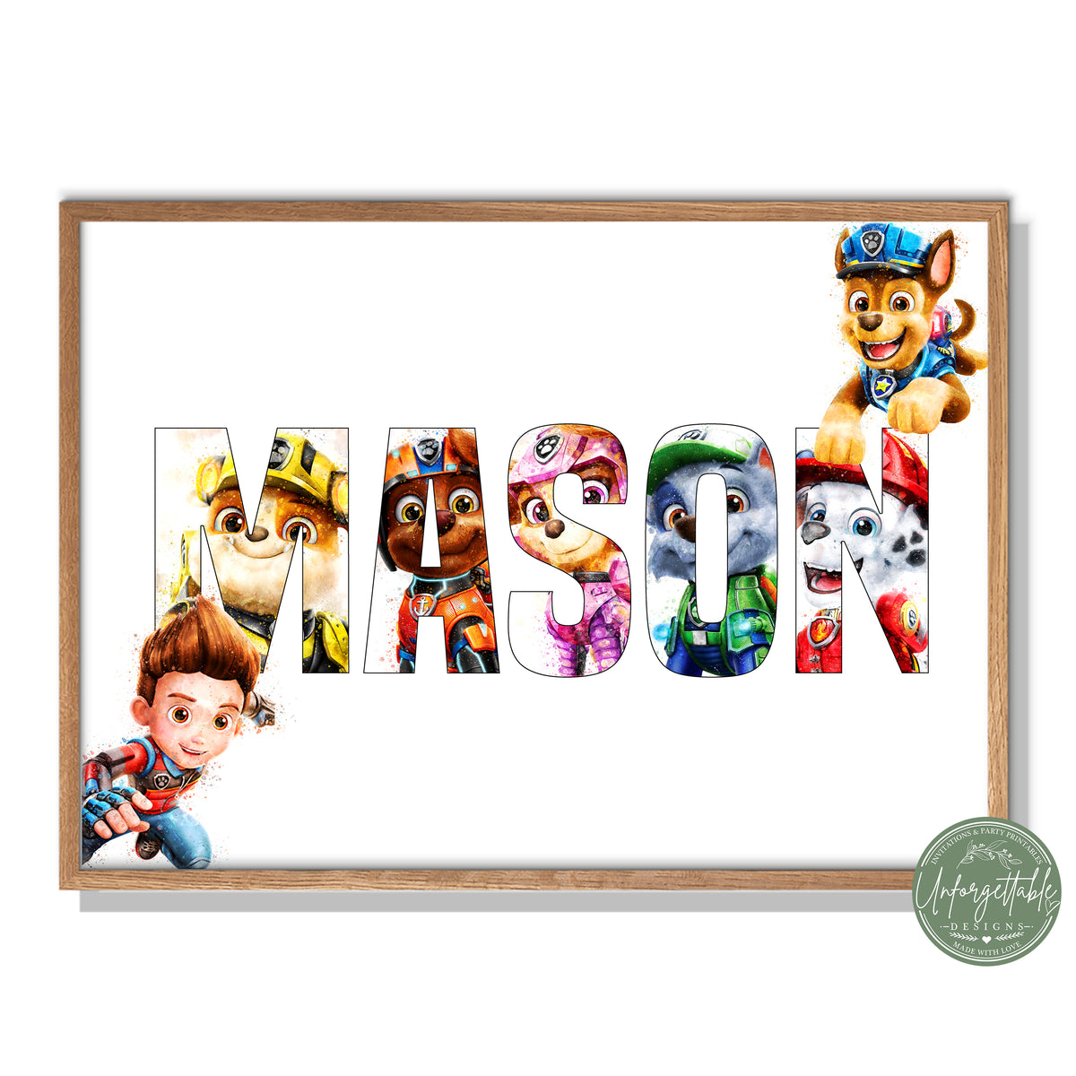 Paw Patrol - Personalised Kids Name Print