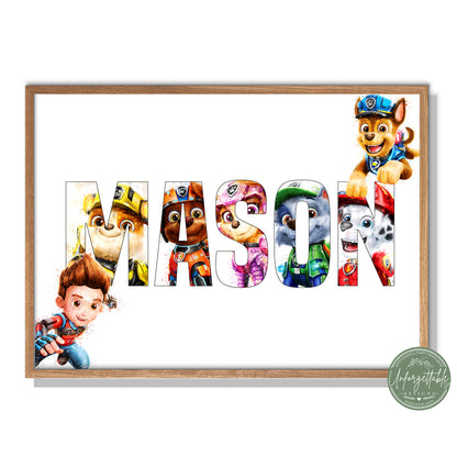 Paw Patrol - Personalised Kids Name Print