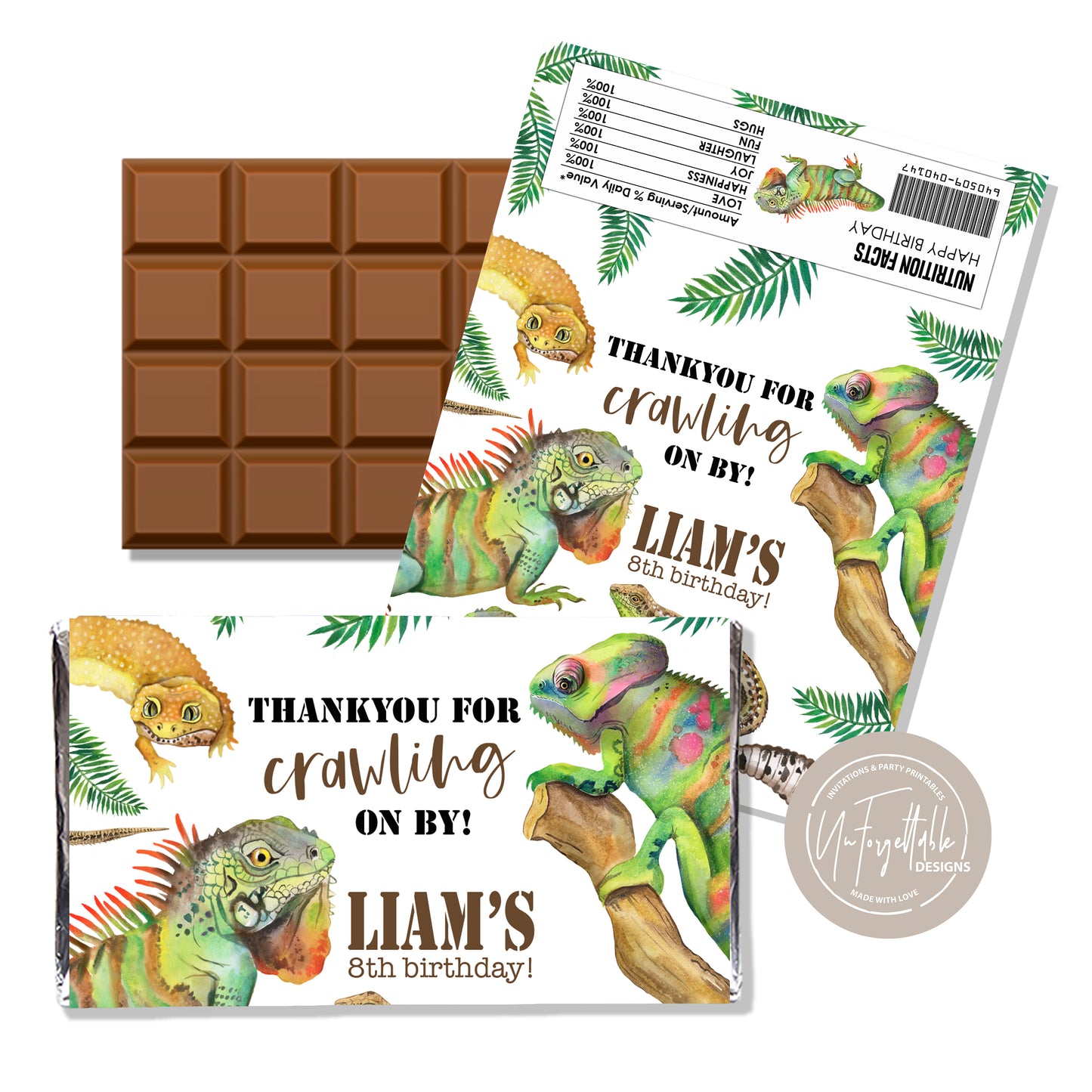 REPTILE LIZARDS - CHOCOLATE WRAPPER