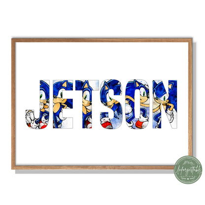 Sonic - Personalised Kids Name Print