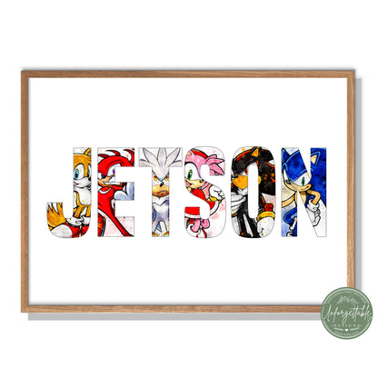 Sonic - Personalised Kids Name Print