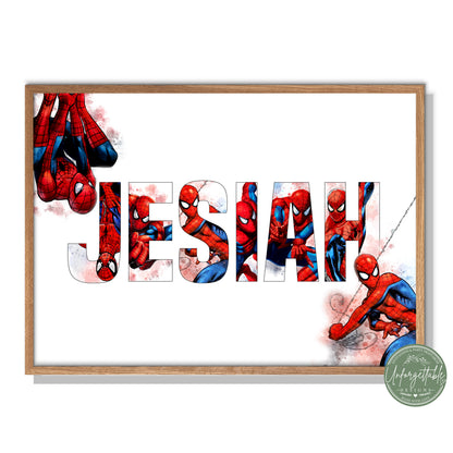 Spider-Man - Personalised Kids Name Print