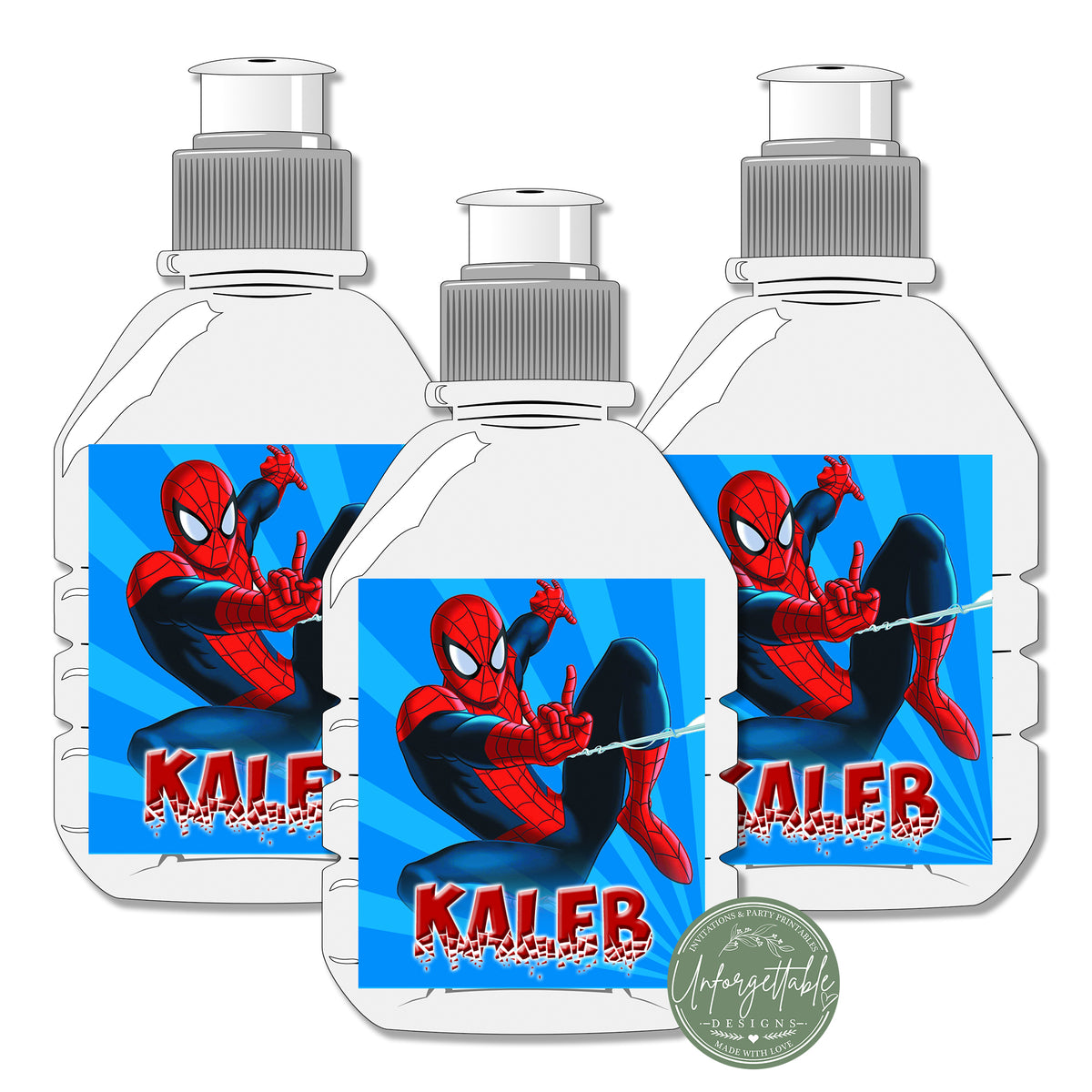 Spider-Man - Personalised Pop Top Drink Bottle Labels