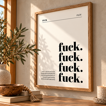 F*ck Definition - Typography Wall Print