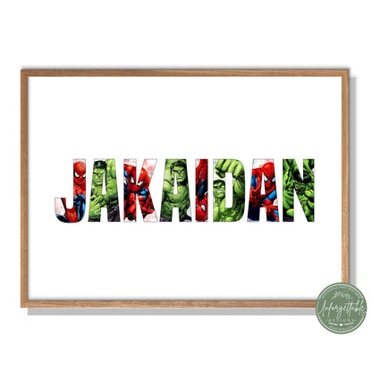 Superhero - Personalised Kids Name Print