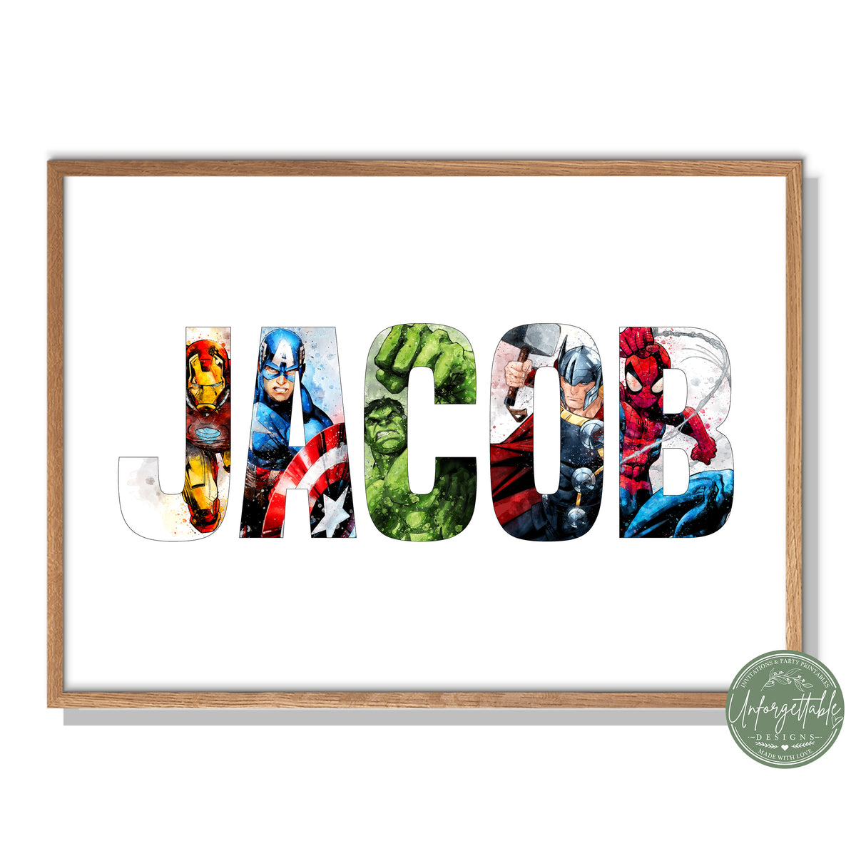 Superhero - Personalised Kids Name Print