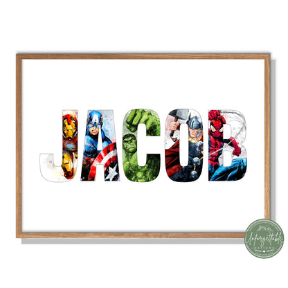 Superhero - Personalised Kids Name Print