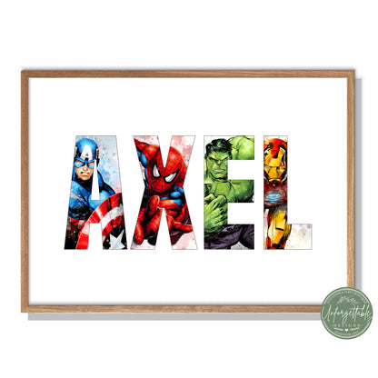 Superhero - Personalised Kids Name Print
