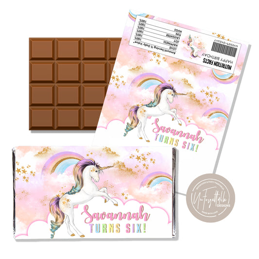 UNICORN & RAINBOWS - CHOCOLATE WRAPPER