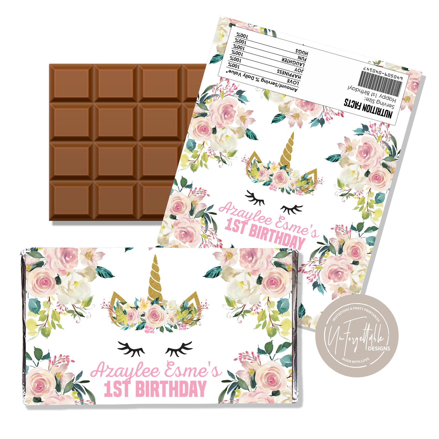 WHITE UNICORN - CHOCOLATE WRAPPER