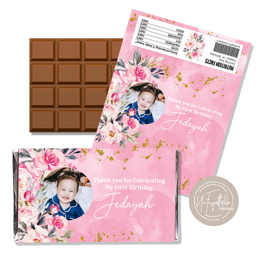 WATERCOLOUR FLORALS - CHOCOLATE WRAPPER