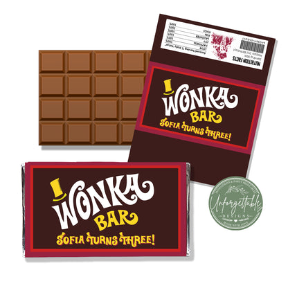 Wonka Bars - Personalised Chocolate Bar Wrappers
