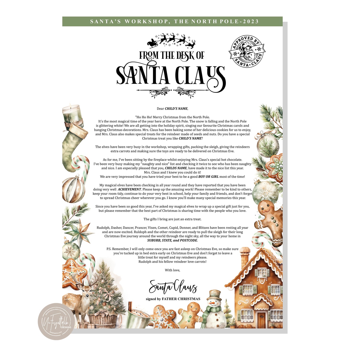 Letter from Santa Claus - BOHO DESIGN